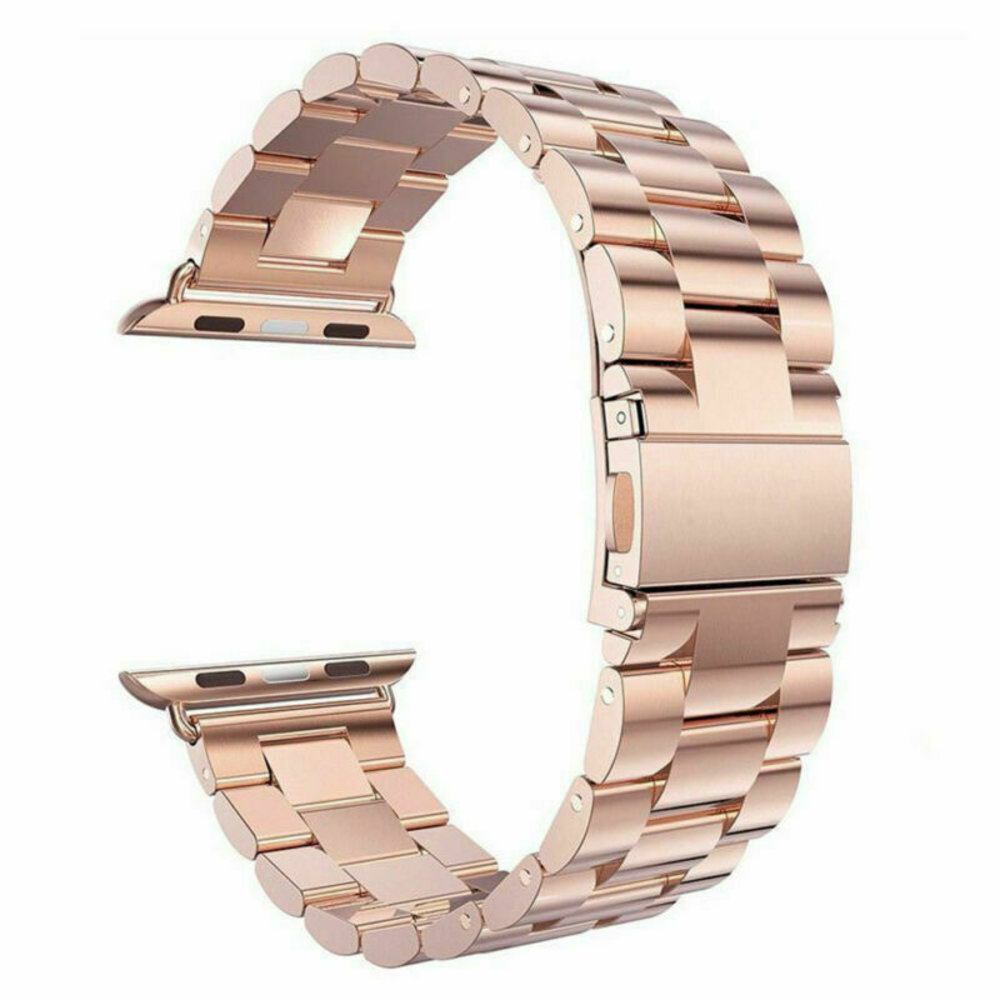 Strap-it® Strap-it Apple Watch SE stalen band (rosé goud)