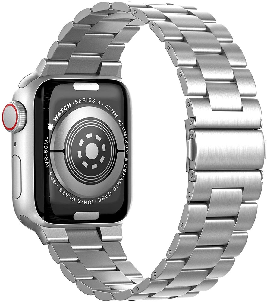 Strap-it® Strap-it Apple Watch SE stalen band (zilver)