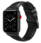 Strap-it® Strap-it Apple Watch SE leren bandje (zwart)