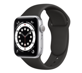 Strap-it® Apple Watch 6 silicone band (zwart)