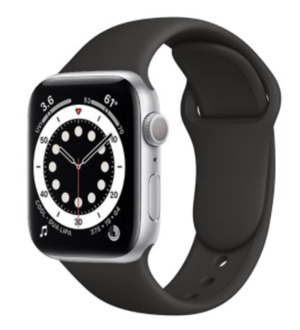 Strap-it® Strap-it Apple Watch 6 silicone band (zwart)