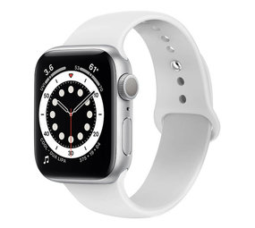 Strap-it® Apple Watch 6 silicone band (wit)