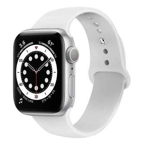 Strap-it® Strap-it Apple Watch 6 silicone band (wit)