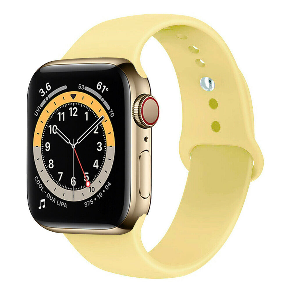 Strap-it® Strap-it Apple Watch 6 silicone band (geel)