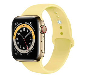 Strap-it® Apple Watch 6 silicone band (geel)