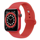 Strap-it® Apple Watch 6 silicone band (rood)
