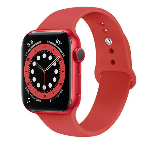 Apple Watch 6 silicone band (rood) - Smartwatchbanden.nl