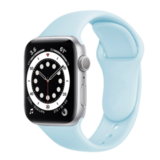 Strap-it® Apple Watch 6 silicone band (lichtblauw)