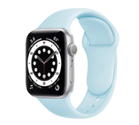 Strap-it® Apple Watch 6 silicone band (lichtblauw)
