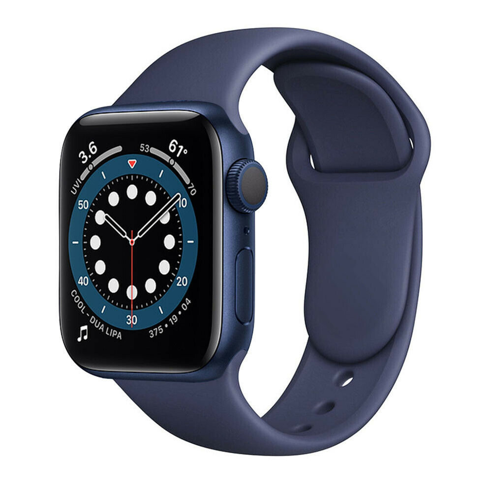 Strap-it® Strap-it Apple Watch 6 silicone band (donkerblauw)