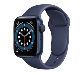 Strap-it® Apple Watch 6 silicone band (donkerblauw)