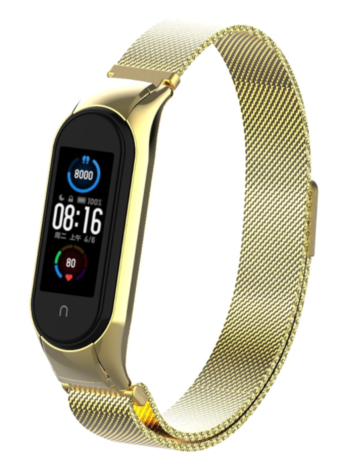 Strap-it® Strap-it Xiaomi Mi Band 5 Milanese band (goud)