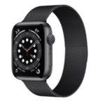 Strap-it® Strap-it Apple Watch 6 Milanese band (zwart)