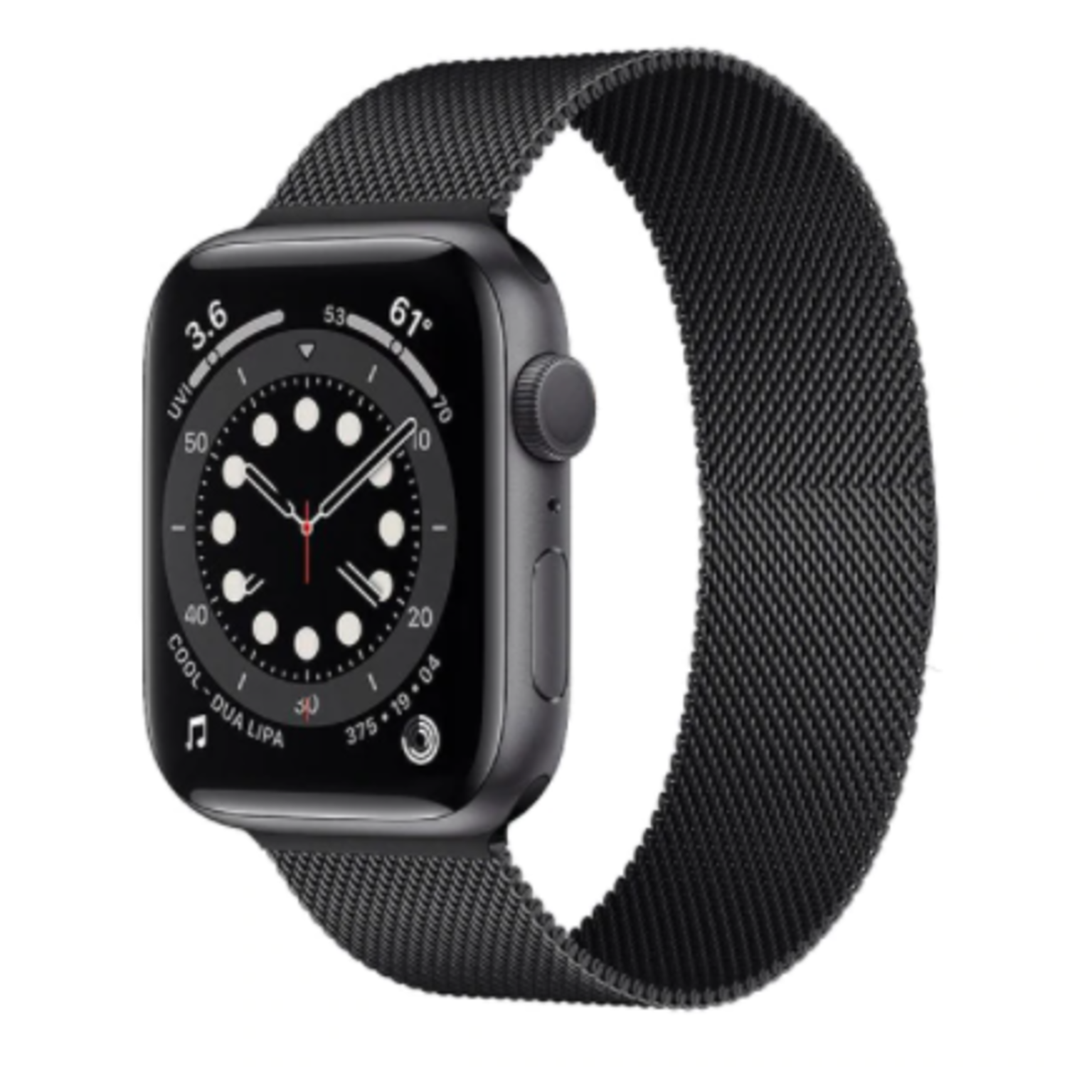 Strap it Strap it Apple Watch 6 Milanese band zwart