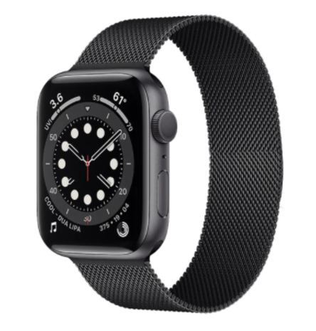 Apple Watch 6 Milanese band zwart Smartwatchbanden