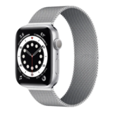 Strap-it® Apple Watch 6 Milanese band (zilver)