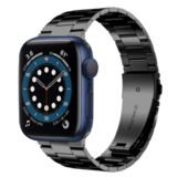 Strap-it® Apple Watch 6 stalen band (zwart)