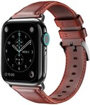 Strap-it® Strap-it Apple Watch 6 leren bandje (roodbruin)