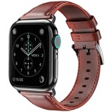 Strap-it® Apple Watch 6 leren bandje (roodbruin)