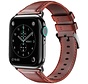 Strap-it Apple Watch 6 leren bandje (roodbruin)