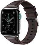 Strap-it® Strap-it Apple Watch 6 leren bandje (donkerbruin)