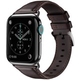 Strap-it® Apple Watch 6 leren bandje (donkerbruin)