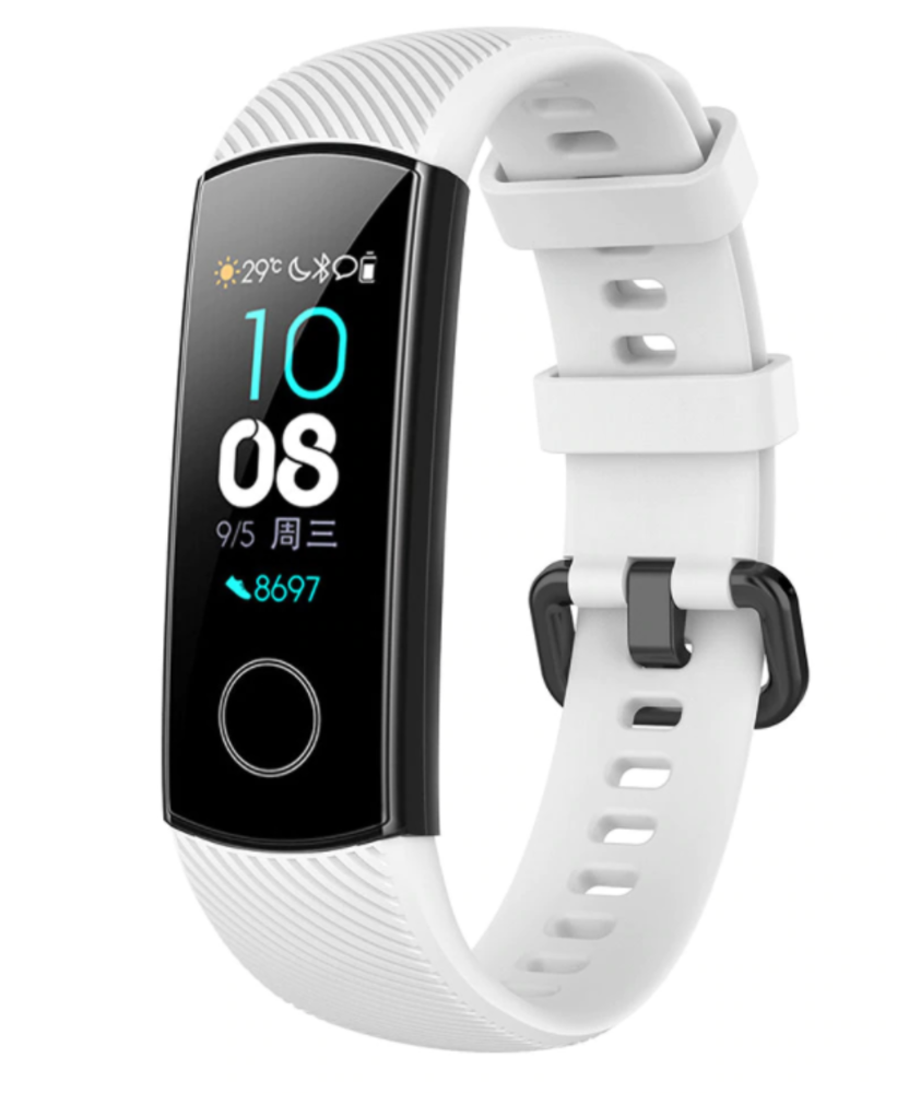 Strap-it® Strap-it Honor band 4 / 5 siliconen bandje (wit)