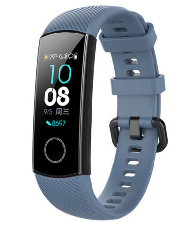 Strap-it® Strap-it Honor band 4 / 5 siliconen bandje (grijsblauw)