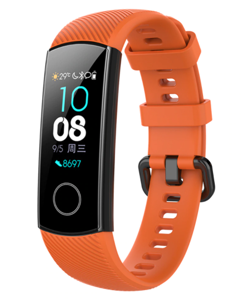 Strap-it® Strap-it Honor band 4 / 5 siliconen bandje (oranje)