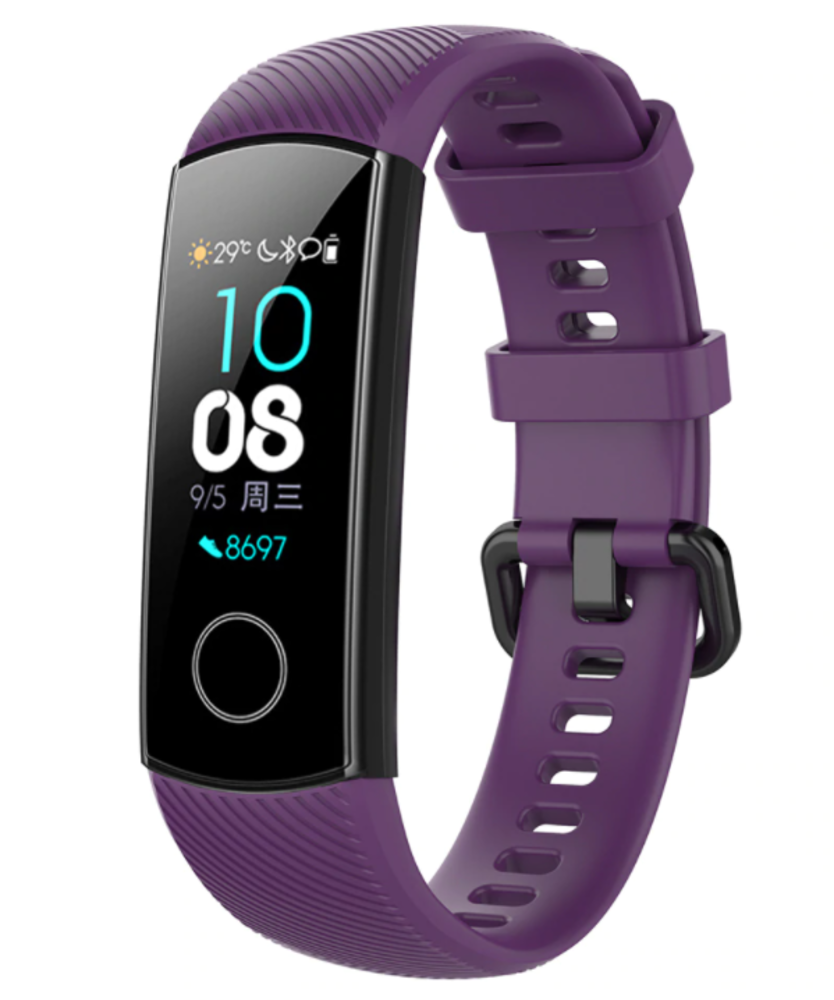 Strap-it® Strap-it Honor band 4 / 5 siliconen bandje (paars)