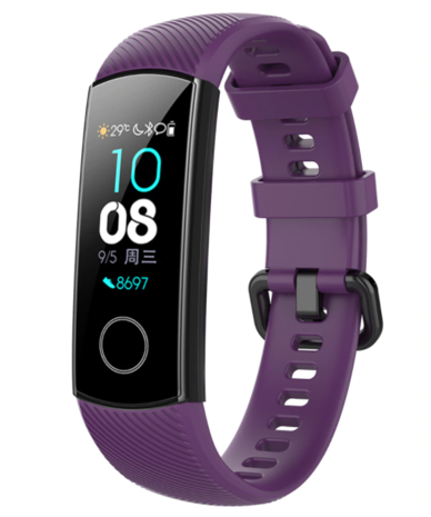 Strap-it® Strap-it Honor band 4 / 5 siliconen bandje (paars)