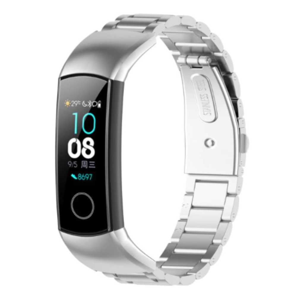 Honor band 4 / 5 stalen band (zilver) Smartwatchbanden.nl