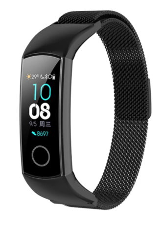 Honor band 4 5 Milanese band zwart Smartwatchbanden
