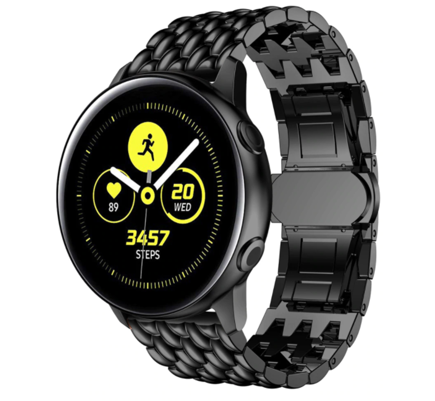 Samsung Galaxy Watch 41mm/42mm stalen draak band (zwart) -  Smartwatchbanden.nl