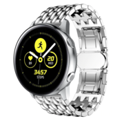 Strap-it® Samsung Galaxy Watch 41mm/42mm stalen draak band (zilver)