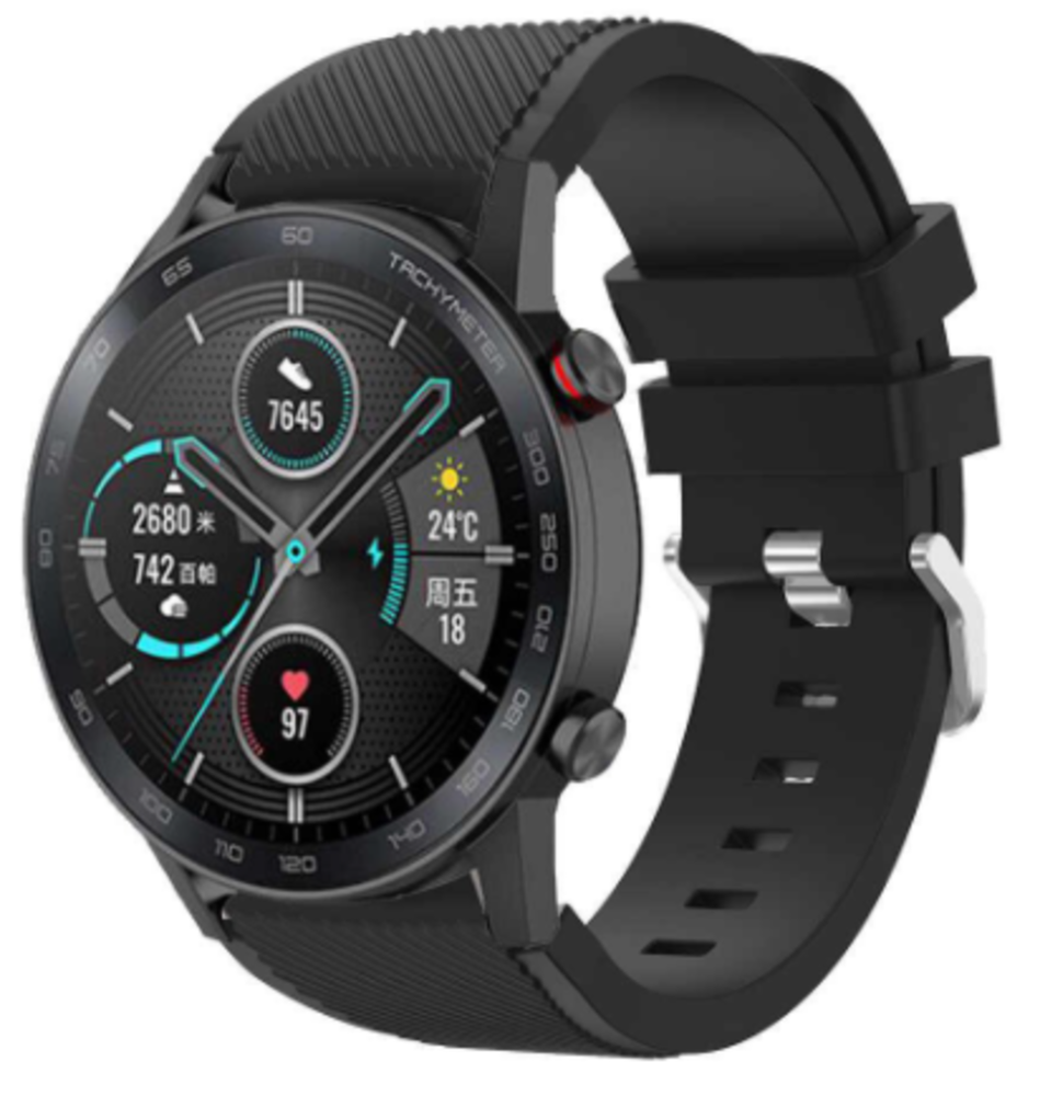 Strap-it® Strap-it Honor Magic Watch 2 siliconen band (zwart)