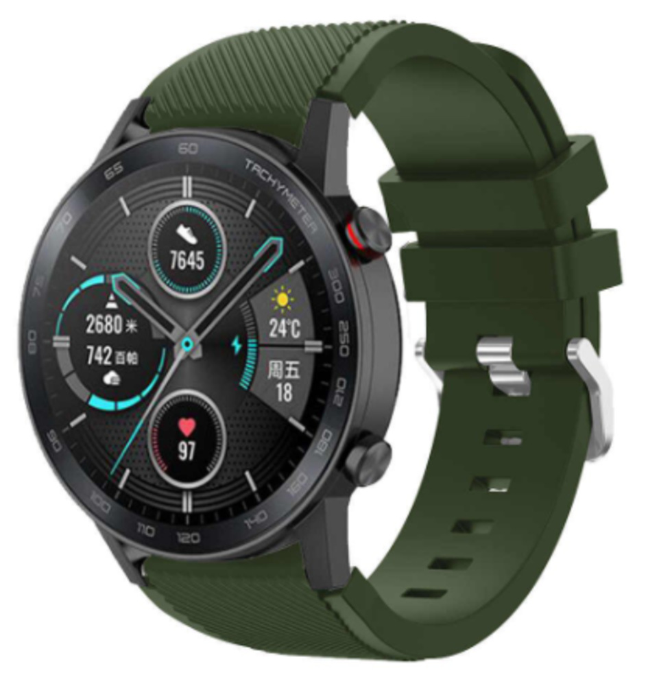 Strap-it® Strap-it Honor Magic Watch 2 siliconen band (legergroen)