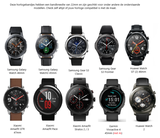 Strap-it® Strap-it  siliconen horlogeband 22mm universeel (zwart)