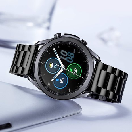 Strap-it® Strap-it Samsung Galaxy Watch 3 stalen band 45mm (zwart)