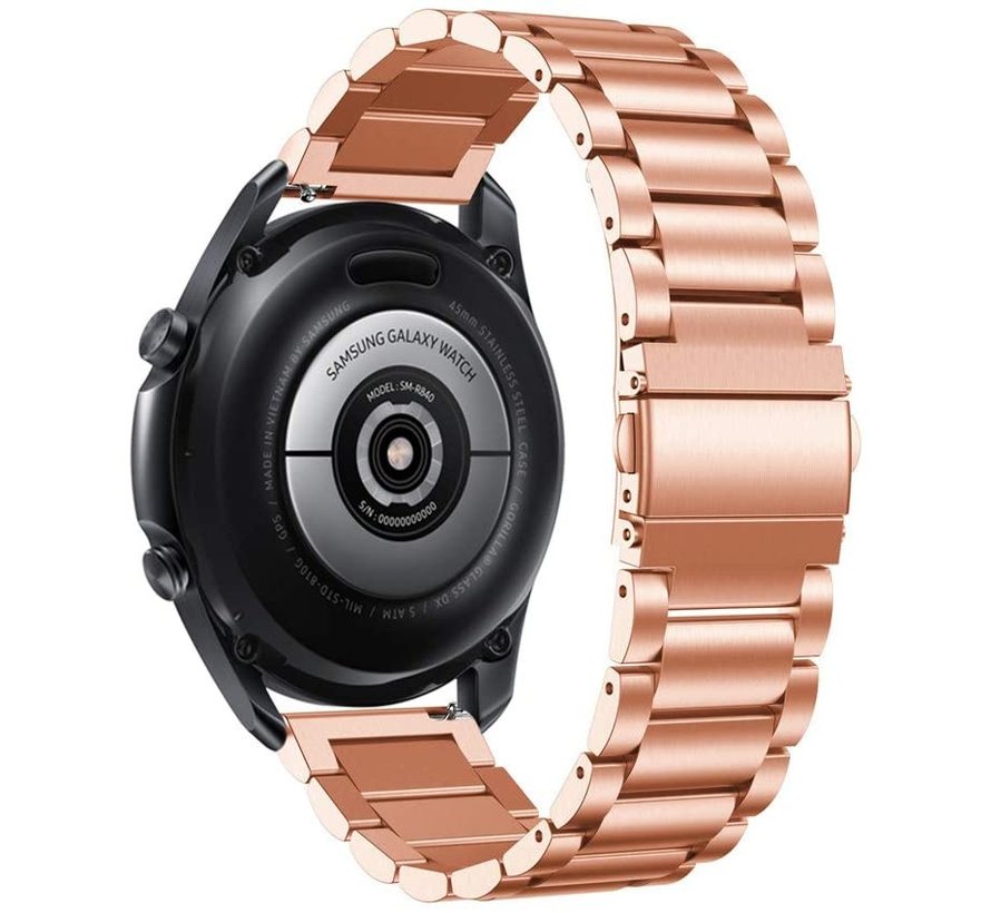 Samsung Galaxy Watch 3 stalen band 45mm (rosé goud) Smartwatchbanden.nl