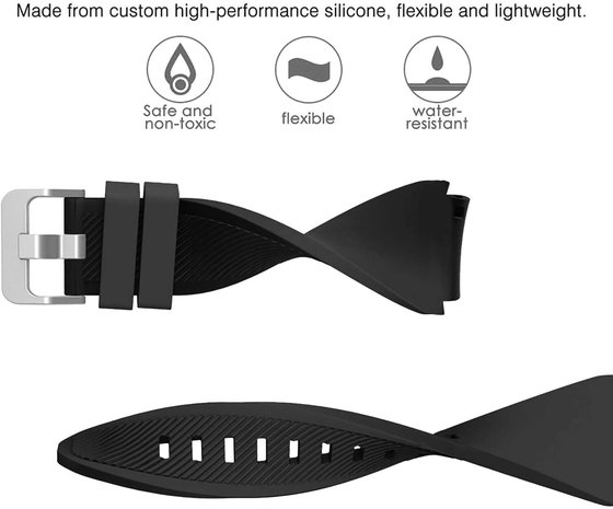 Strap-it® Strap-it Samsung Galaxy Watch 3 45mm siliconen bandje (zwart) Strap-it® Strap-it Samsung Galaxy Watch 3 45mm siliconen bandje (zwart)