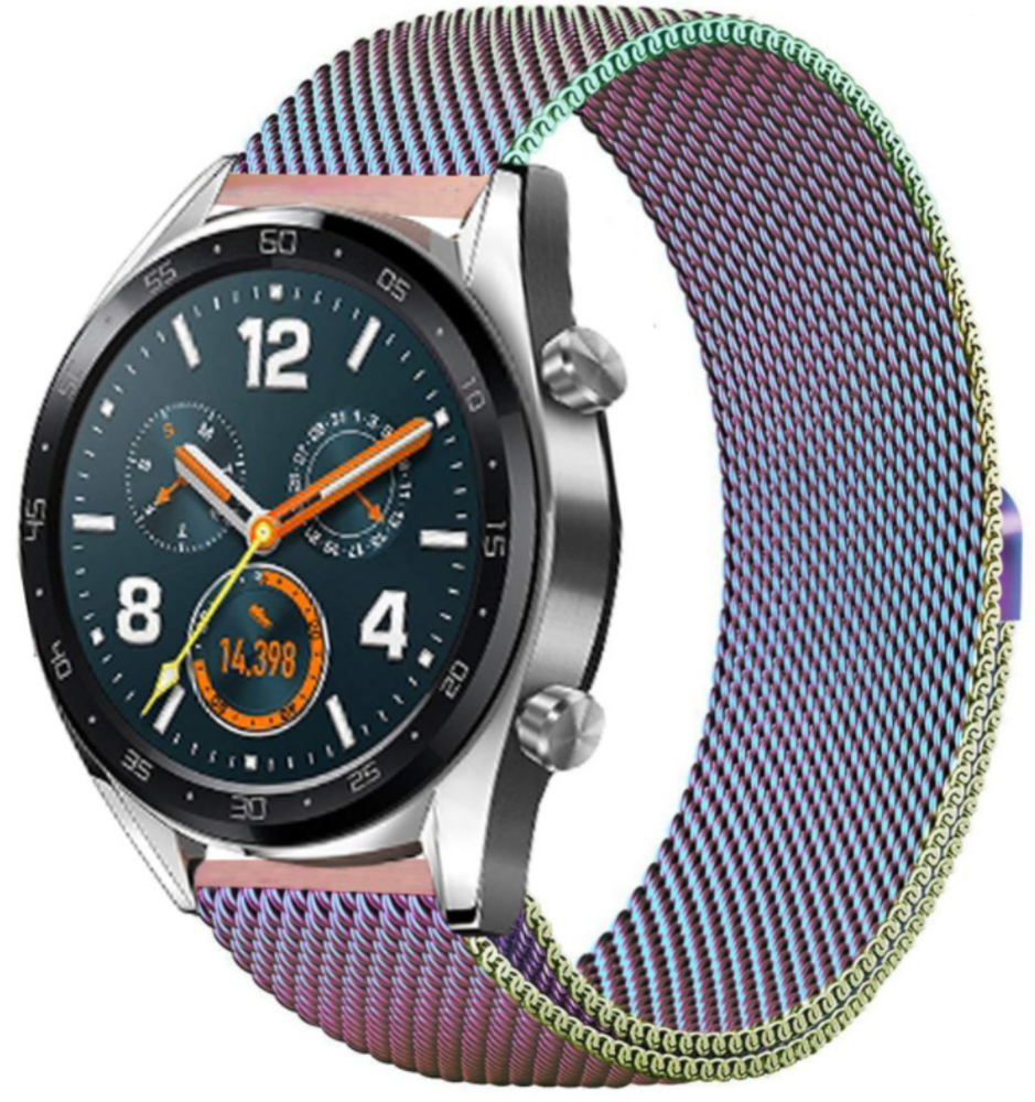 Strap-it® Strap-it Huawei Watch GT 2 Milanese band (regenboog) Strap-it® Strap-it Huawei Watch GT 2 Milanese band (regenboog)
