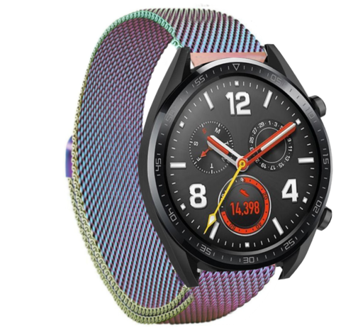 Strap-it® Strap-it Huawei Watch GT 2 Milanese band (regenboog) Strap-it® Strap-it Huawei Watch GT 2 Milanese band (regenboog)