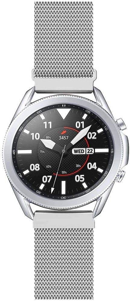 Strap-it® Strap-it Samsung Galaxy Watch 3 Milanese band 45mm (zilver)