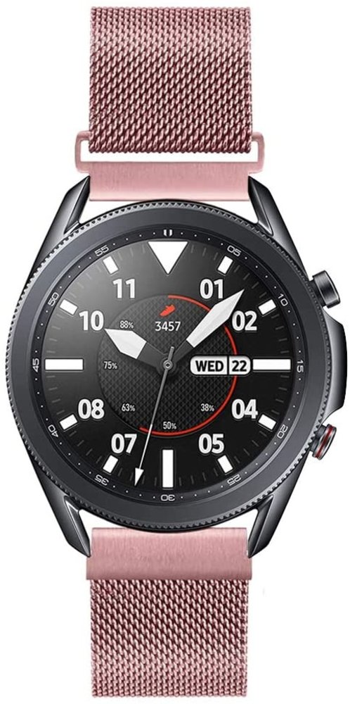 Strap-it® Strap-it Samsung Galaxy Watch 3 Milanese band 45mm (roze)