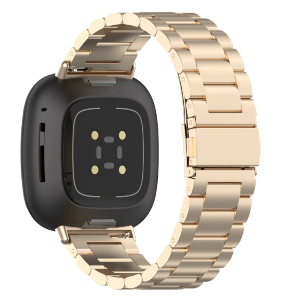 Strap-it® Strap-it Fitbit Sense stalen band (champagne goud)