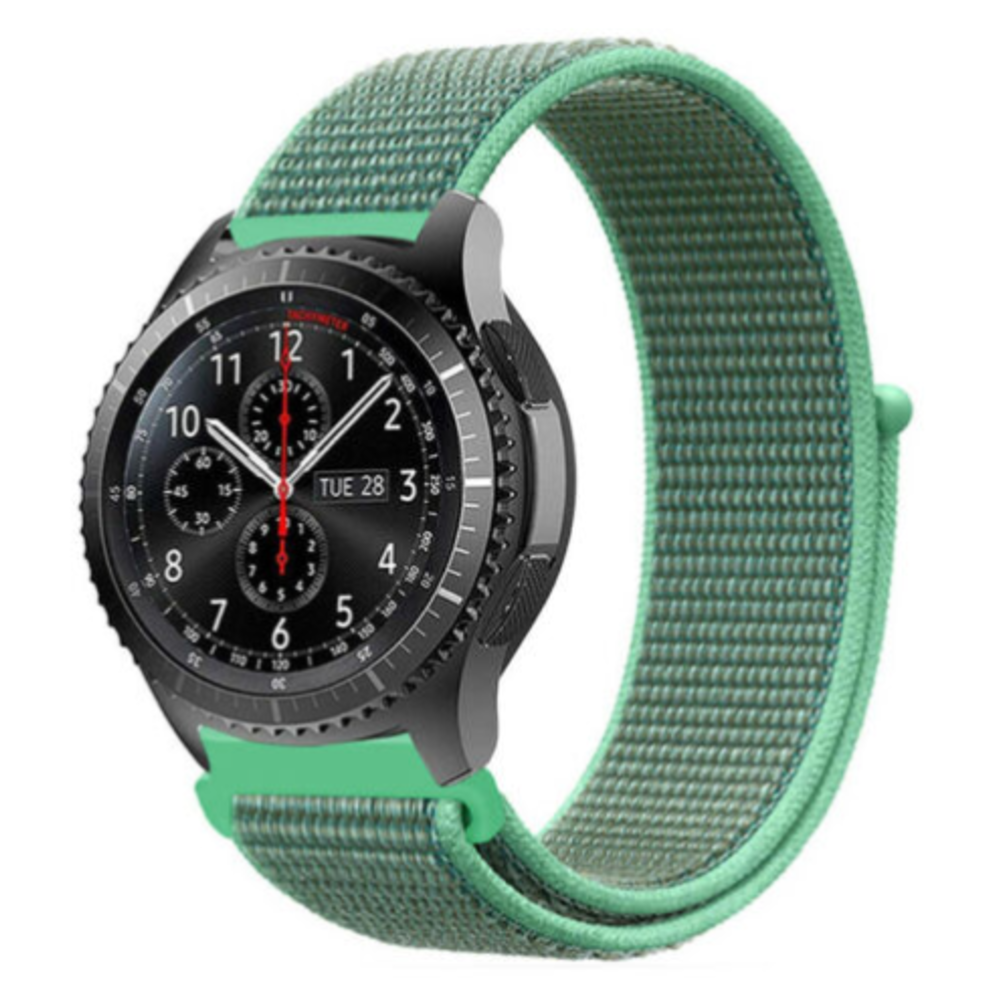 Samsung Galaxy Watch 46mm nylon band (mint) Smartwatchbanden.nl