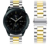 Strap-it® Samsung Galaxy Watch stalen band 42mm (zilver/goud)
