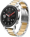 Strap-it® Strap-it Xiaomi Amazfit GTR stalen band (zilver/goud)