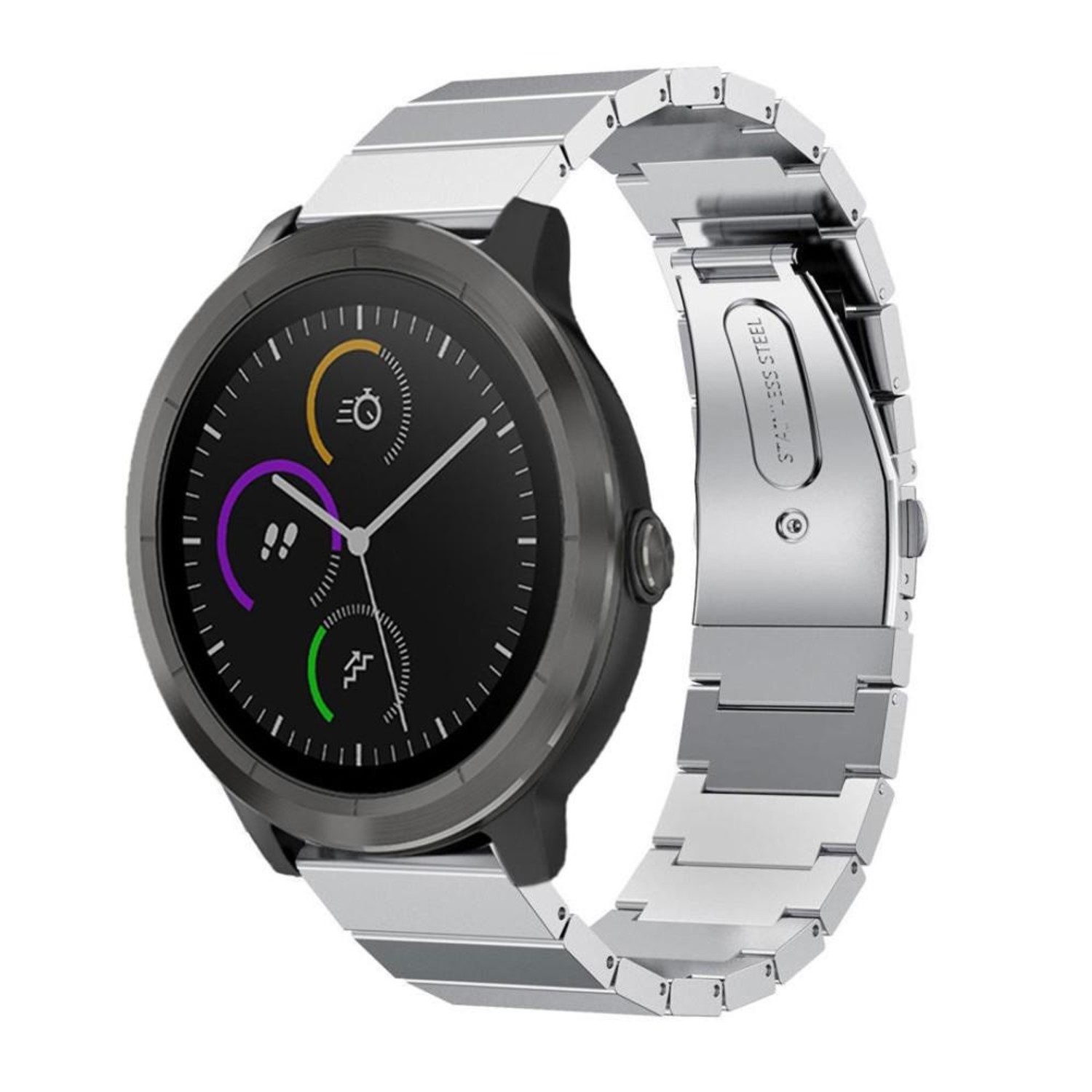 Garmin Vivoactive 3 metalen bandje zilver Smartwatchbanden